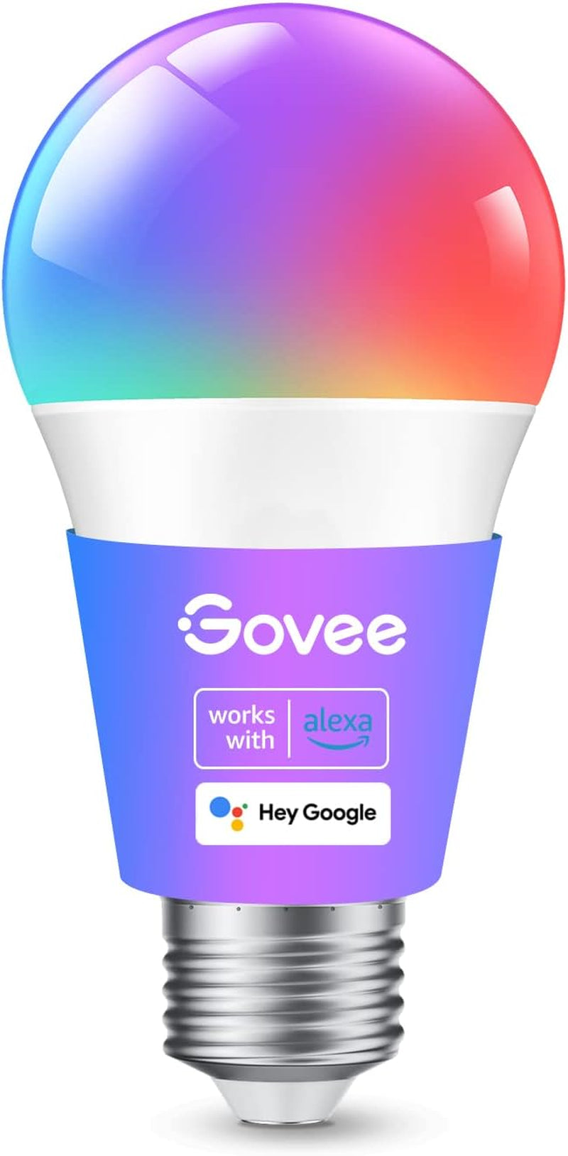 Smart Color Changing LED Light Bulbs, Compatible with Alexa and Google Assistant, 16 Million RGBWW Colors, WiFi & Bluetooth Enabled, Music Sync, A19, 800 Lumens, Pack of 4