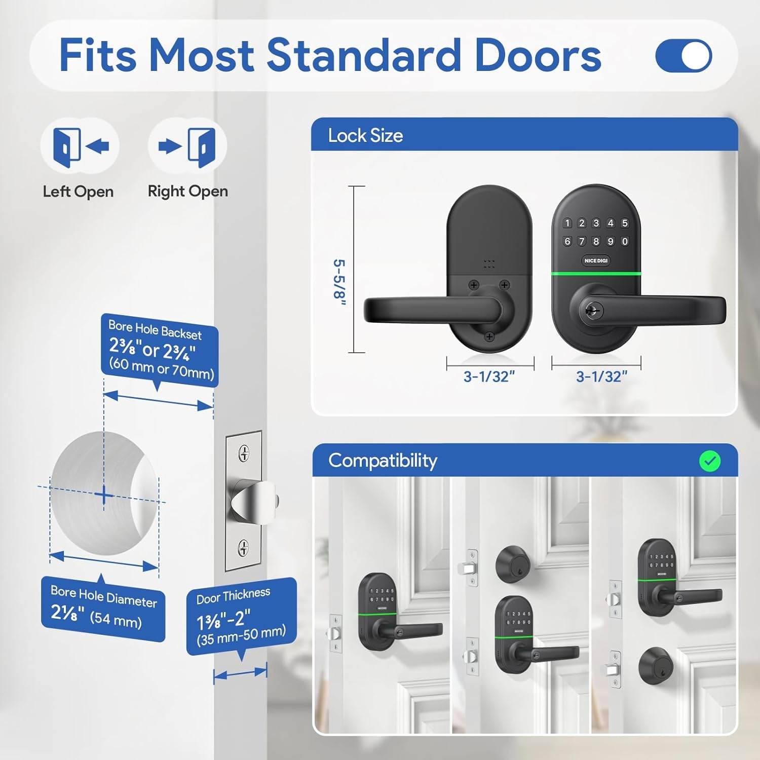 Upgrade Your Home Security: Smart Keypad Door Lock with Handle - Keyless Entry & Easy Installation!