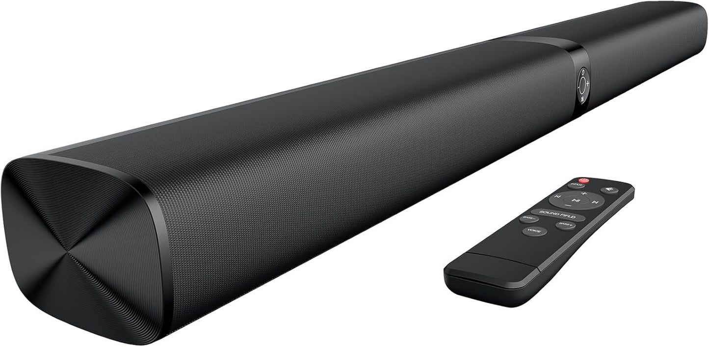 Premium Sound Bar for Smart TVs - Bluetooth, ARC, Optical, and AUX Connectivity, Auto Volume Boost, 3 Equalizer Modes, 2-in-1 Detachable Design for TVs, PCs, Gaming, and Projectors