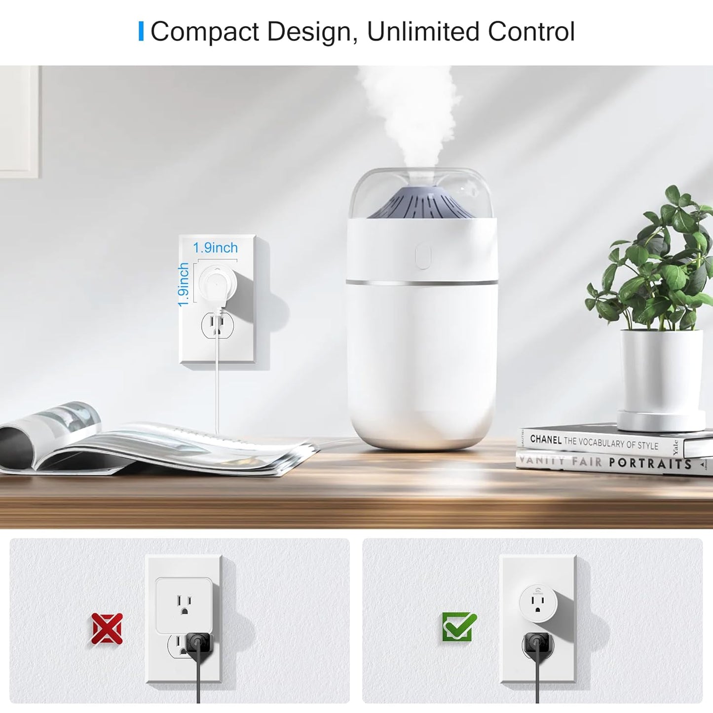 Smart Plug 2025 - 15A Upgrade, Dual Bluetooth & Wi-Fi Connectivity, Voice and Remote Control, Indoor Outlet Timer Compatible with Alexa & Google, 2.4GHz Wi-Fi Only