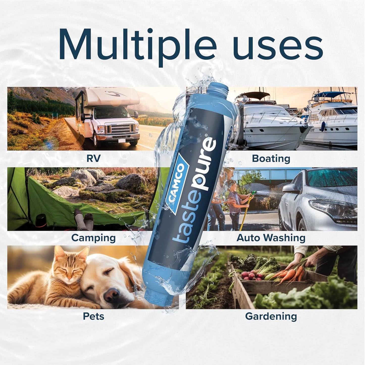 Tastepure RV Water Filter - Premium Inline Filter for Fresh Drinking Water - Made in USA - Essential for Camping & Travel
