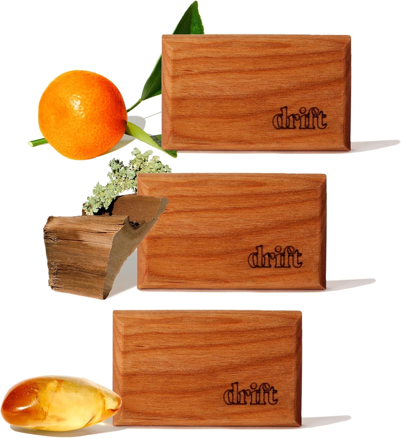 Original Wood Car Air Freshener - Long Lasting Essential Oil Odor Eliminator - Variety 3 Pack Refill - Clean Ingredients - Metal Clip Not Included