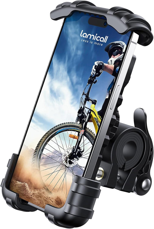 Universal Bike & Motorcycle Phone Holder - Secure Handlebar Mount for iPhone 17 Pro Max, Samsung S20 & More (4.7" to 6.8" Smartphones)