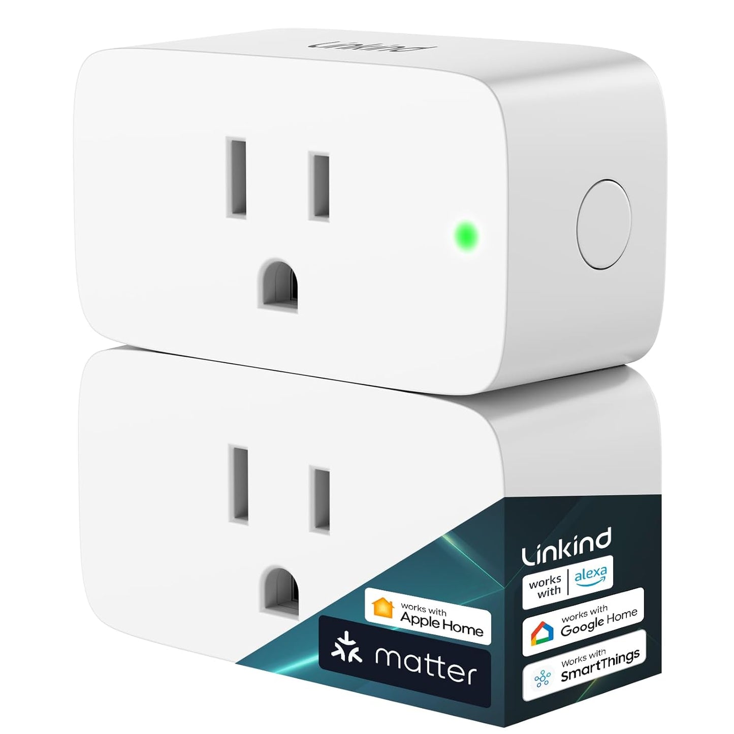 Matter Smart Plug - Compatible with Apple Home, Siri, Alexa, Google Assistant, and SmartThings - 15A/1800W Max - Smart Home Automation with APP Remote Control, Timer & Schedule - 2.4G Wi-Fi Only - Pack of 4