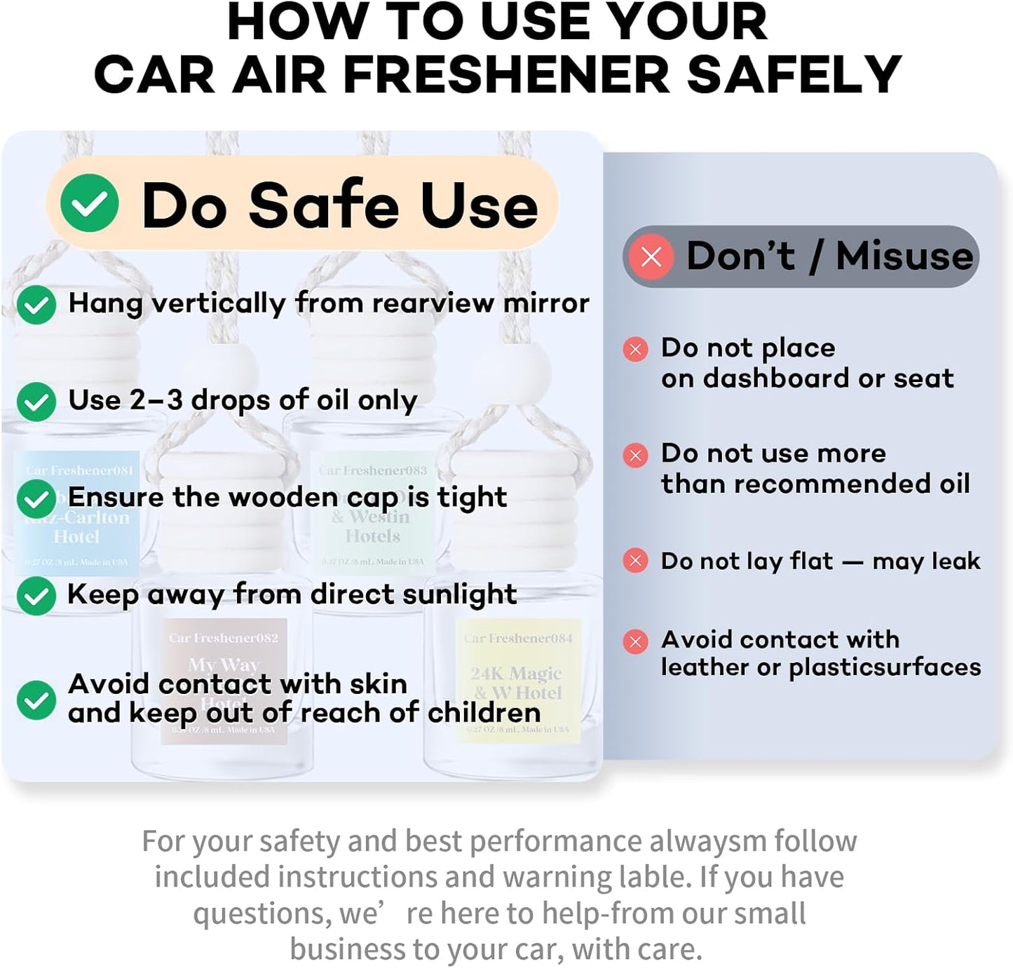 Long-Lasting Mahogany Teakwood Car Air Freshener - 2 Pack Essential Oil Diffuser, Cute Car Accessories Made in USA, Perfect for Women!