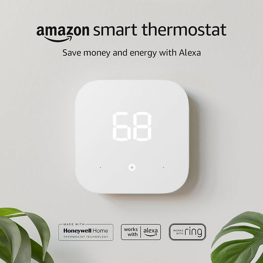 Smart Thermostat for Energy Efficiency - Compatible with Alexa and Ring - C-Wire Required