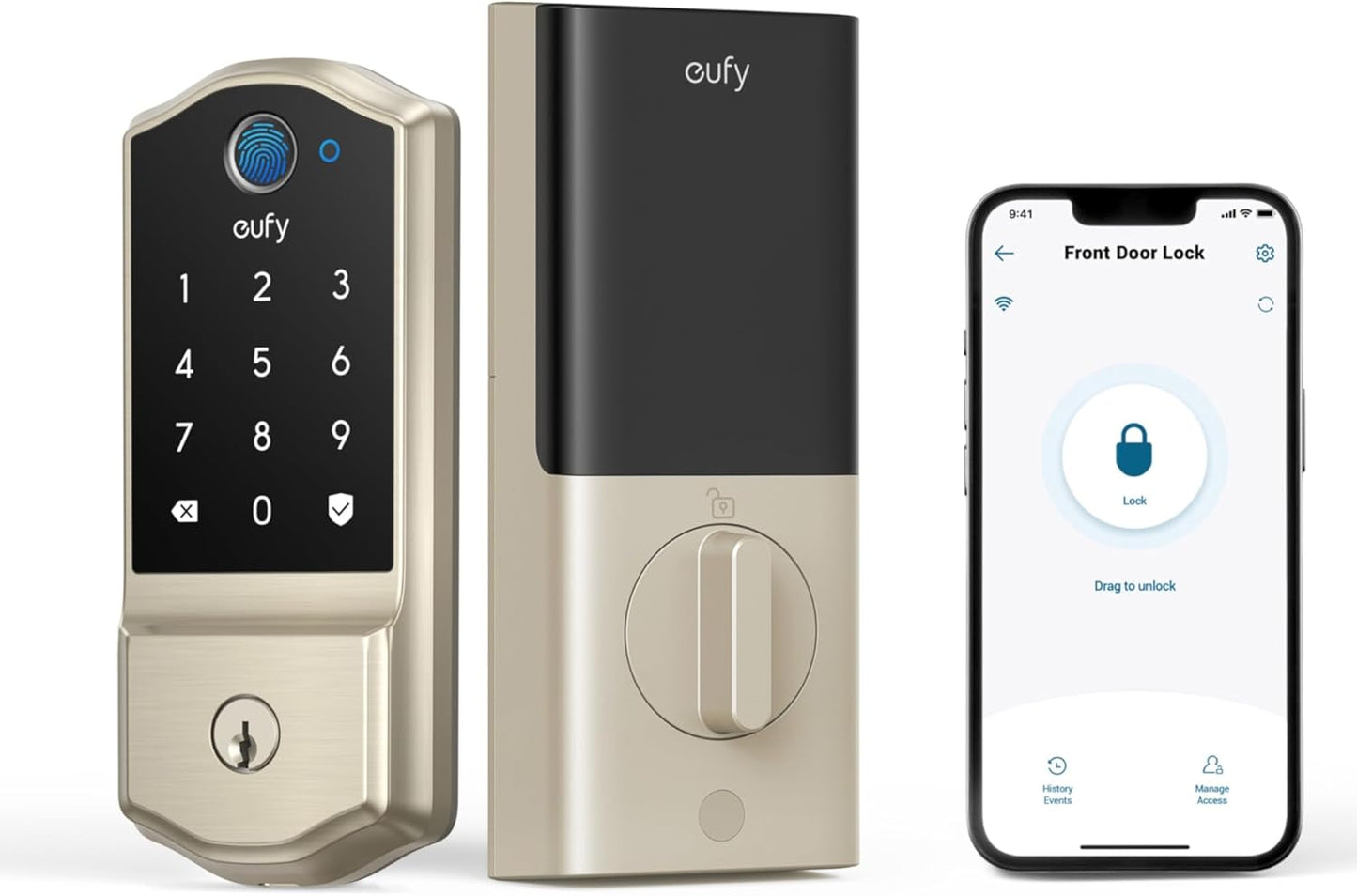 Smart Lock C220 - Keyless Fingerprint Entry with Wi-Fi & App Control, 8-Month Battery, IP53 Waterproof, BHMA Grade 3 Security