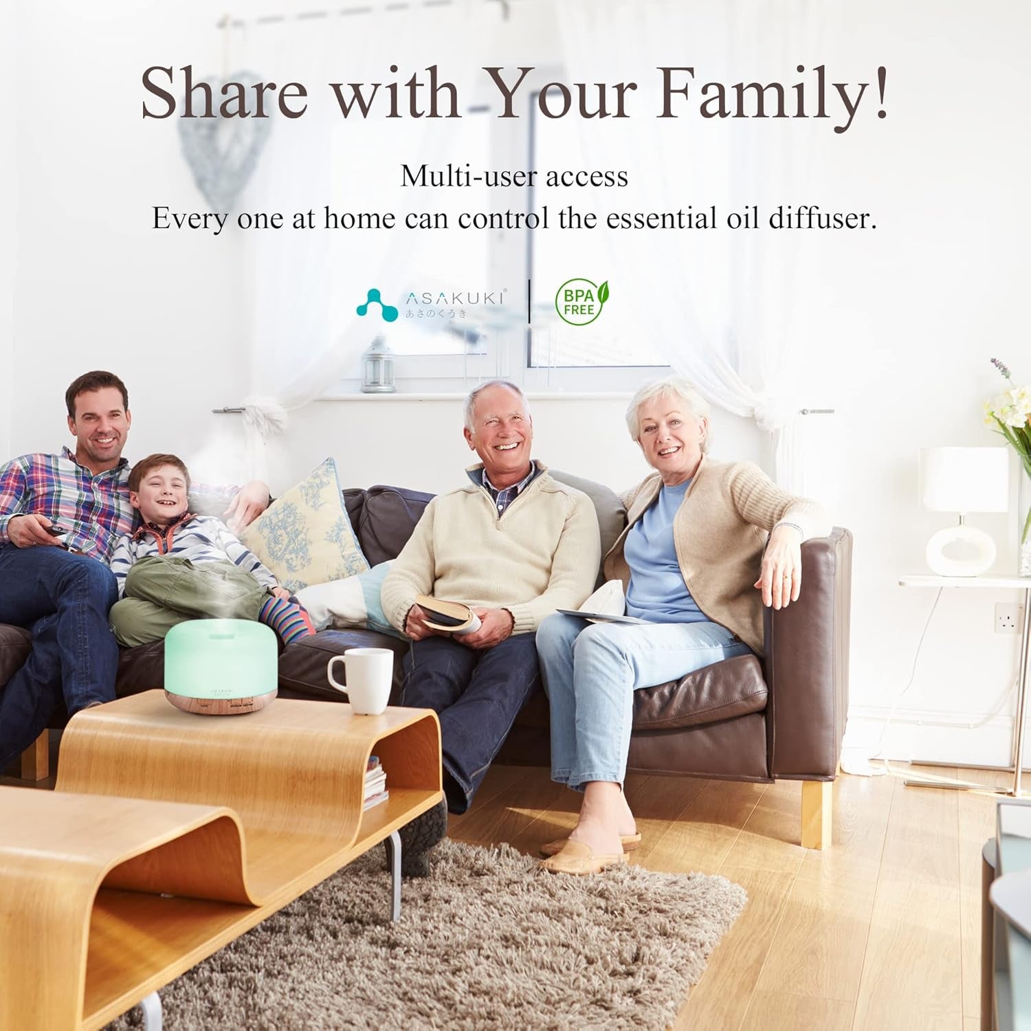 Smart Wi-Fi Essential Oil Diffuser with App and Voice Control, Compatible with Alexa, 500ml Aromatherapy Humidifier for Home, Office, and Bedroom - Gold Finish