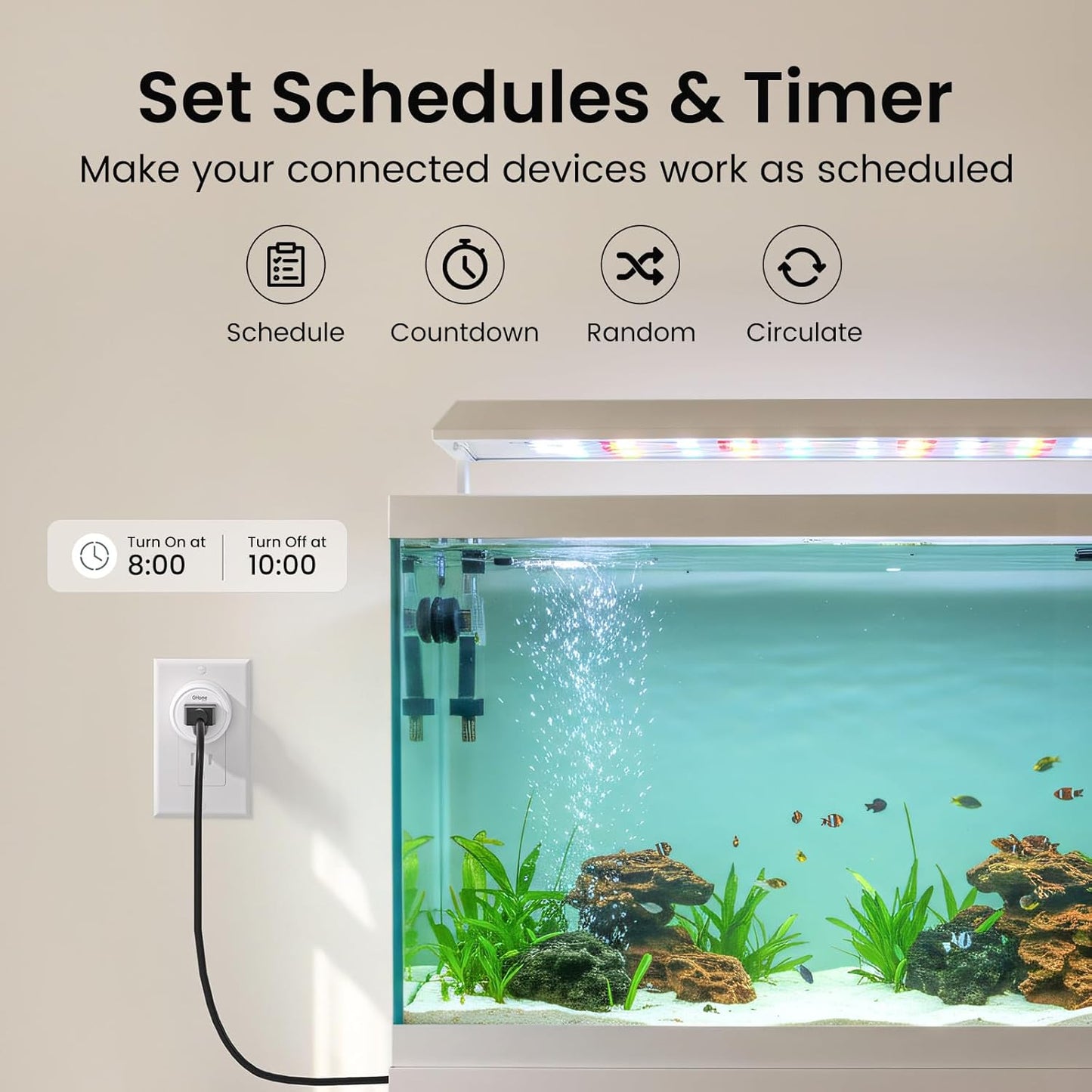 Mini WiFi Smart Outlet Plug Compatible with Alexa and Google Home, App-Controlled Timer Outlet, 2.4GHz Network Only, No Hub Required, ETL and FCC Certified (Pack of 4), White