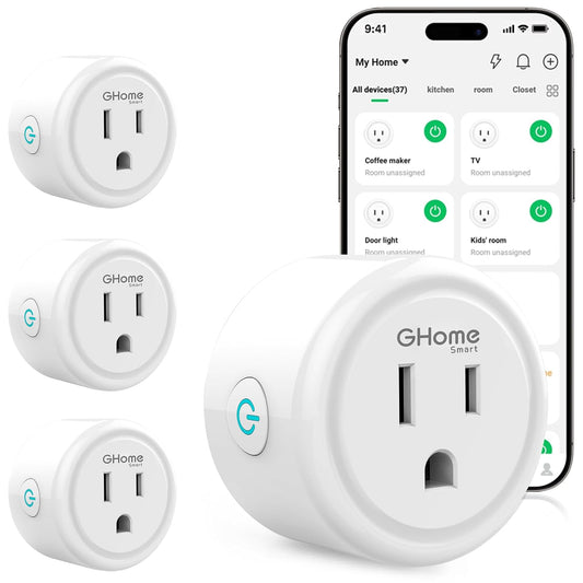 WiFi Smart Plug Compatible with Alexa and Google Home, Remote Control Smart Outlet Timer, 2.4GHz Wi-Fi, No Hub Required, ETL and FCC Certified