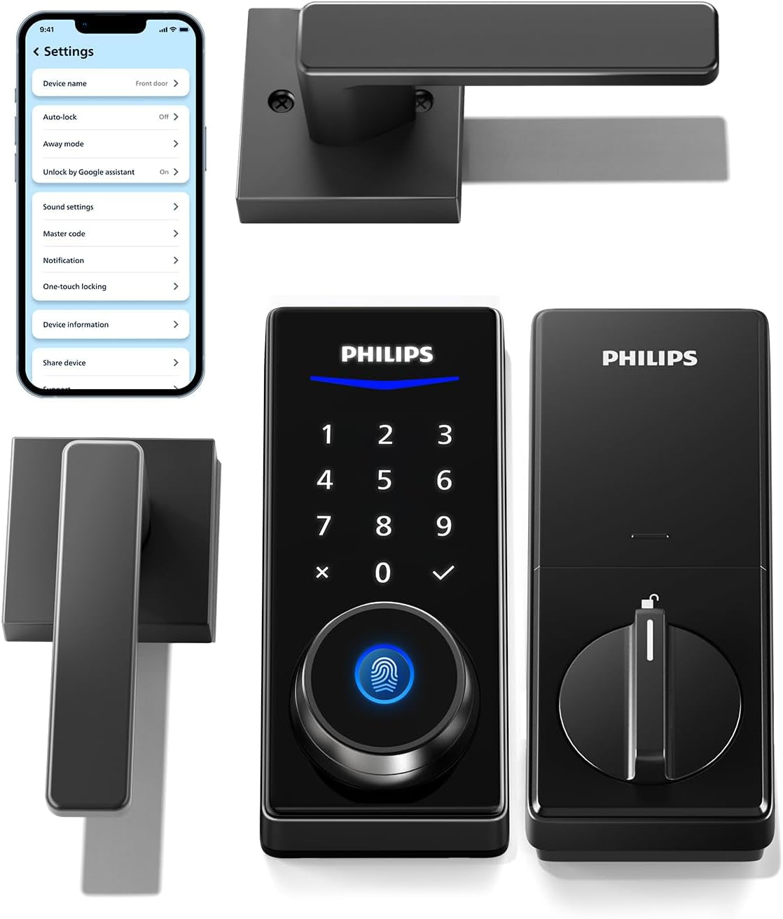Keyless Smart Lock Set with Fingerprint Access, Digital Keypad & Auto Locking - Secure Your Front Door Effortlessly!