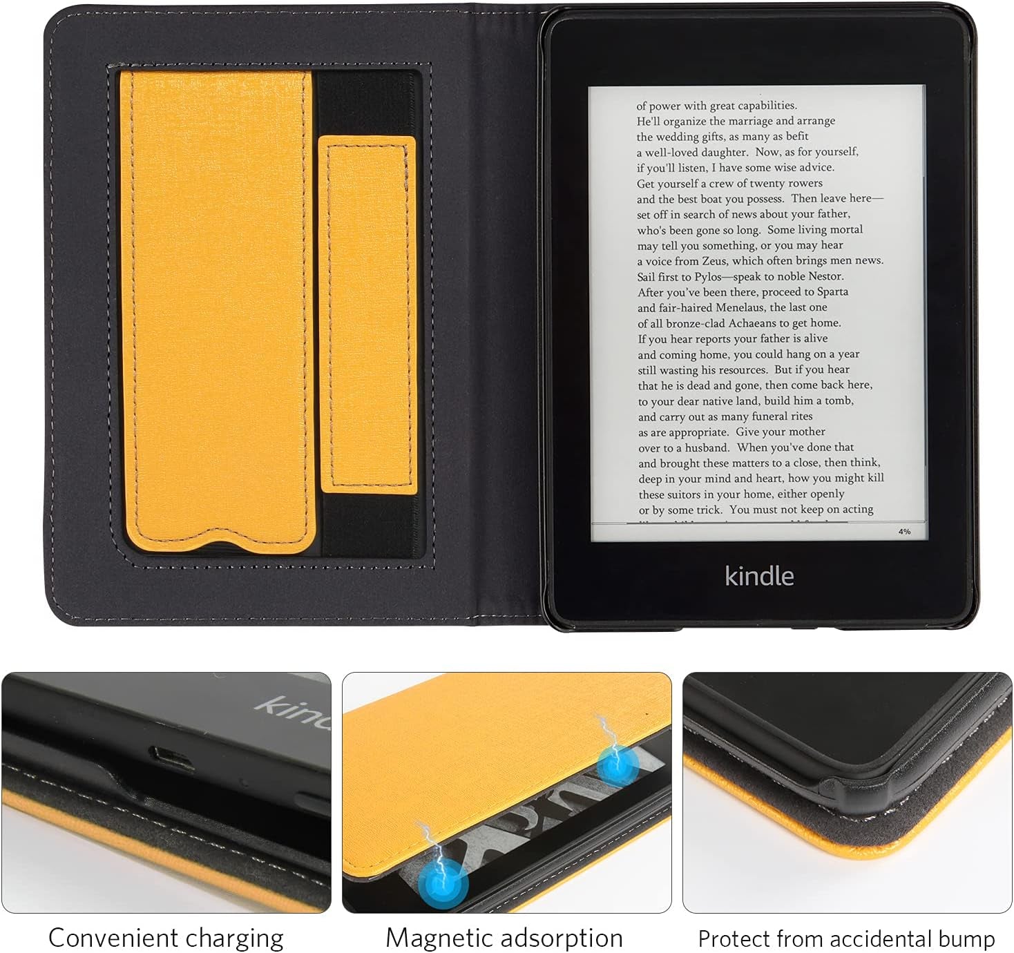 Kindle Paperwhite Case - Premium PU Leather Cover with Auto Sleep/Wake Feature for Signature Edition and 11th Generation (2021)