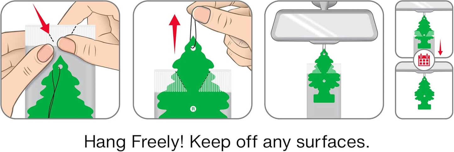 Long-Lasting Black Ice Car Air Freshener - 24 Hanging Tree Scents for Auto & Home