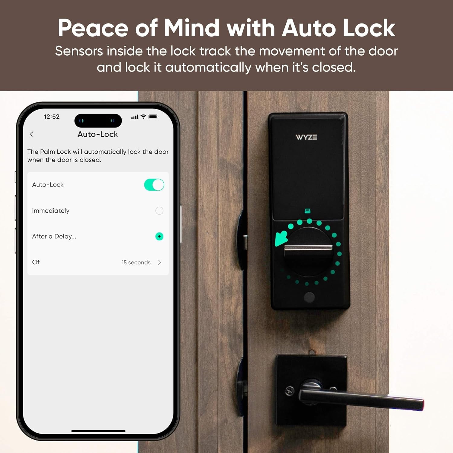 Smart Palm Lock - Keyless Entry Door Lock with Advanced Palm Vein Recognition, Wi-Fi, Alexa & Google Compatibility, Auto Lock, Dual Battery, and Mechanical Key