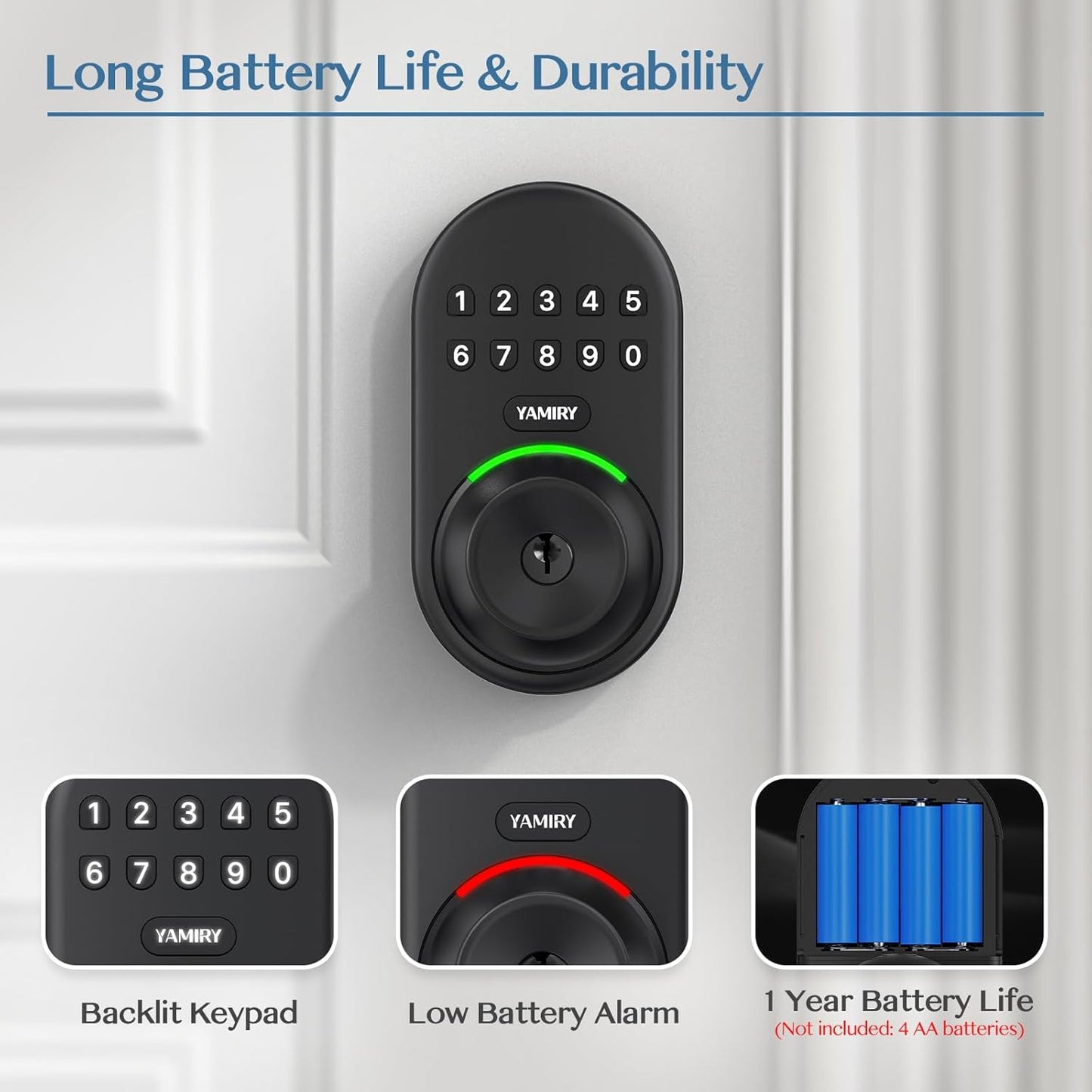 Smart Keypad Door Lock - Keyless Entry Digital Knob with Easy Installation for Secure Access
