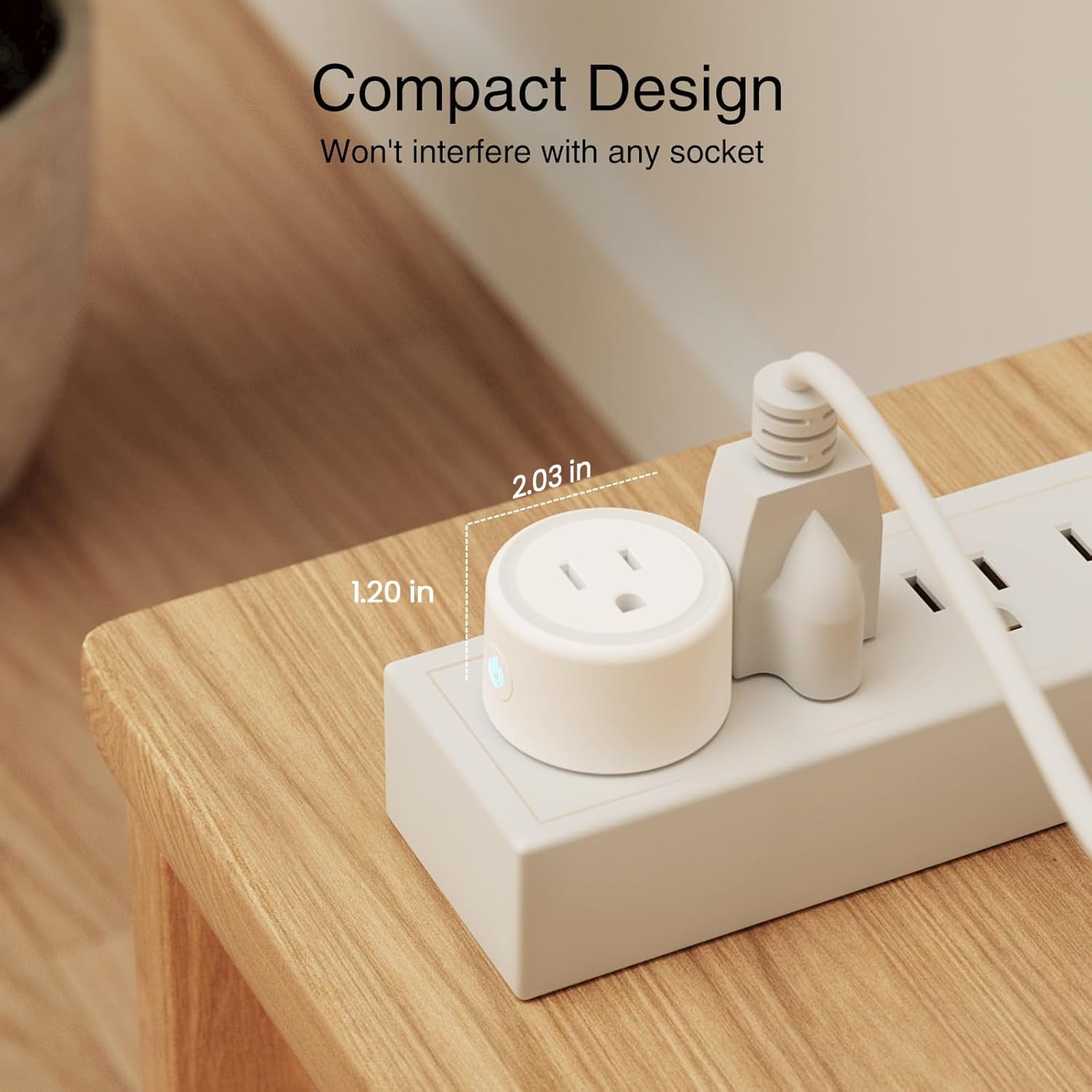 WiFi Smart Plug Compatible with Alexa and Google Home, Remote Control Smart Outlet Timer, 2.4GHz Wi-Fi, No Hub Required, ETL and FCC Certified