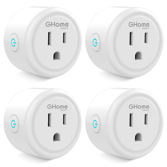 Mini WiFi Smart Outlet Plug Compatible with Alexa and Google Home, App-Controlled Timer Outlet, 2.4GHz Network Only, No Hub Required, ETL and FCC Certified (Pack of 4), White