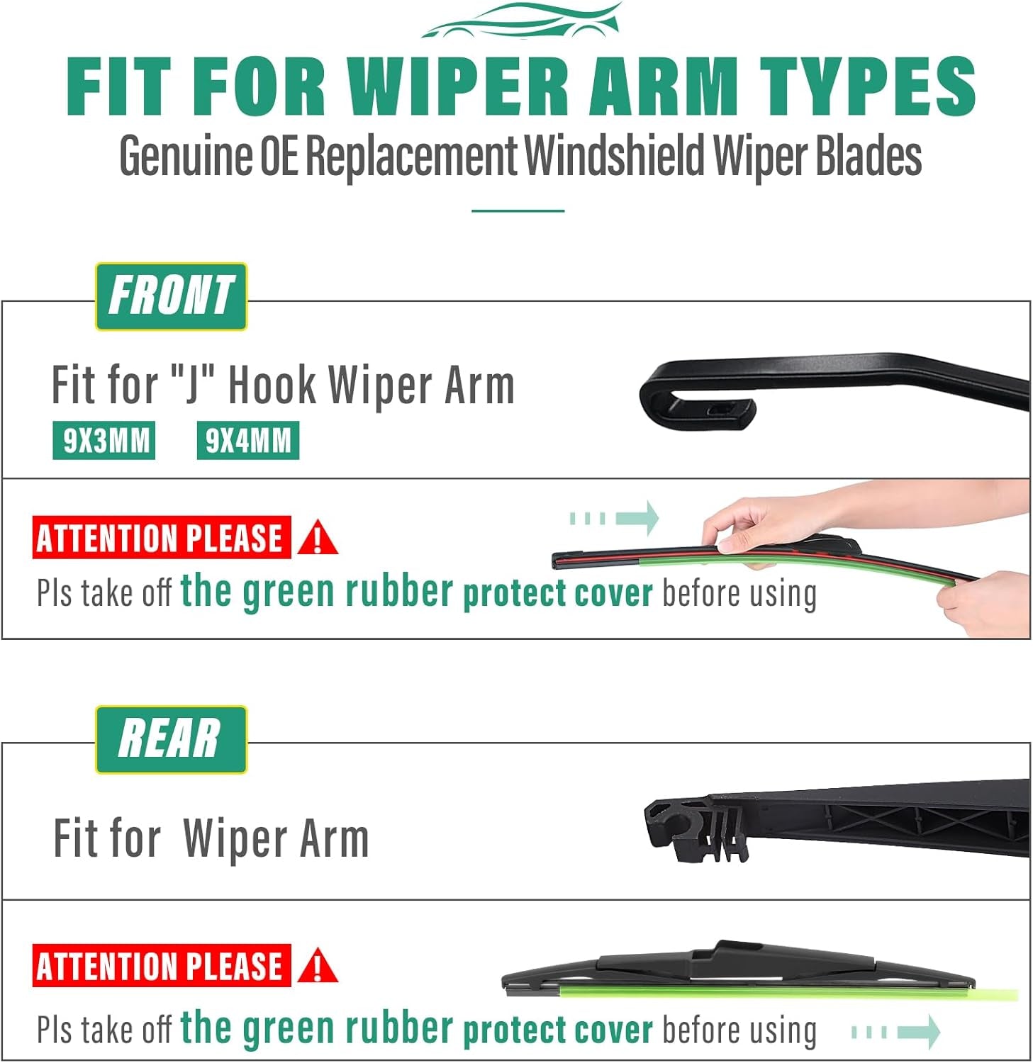 Premium All-Weather Windshield Wiper Blades Set for Kia Telluride 2020-2025 - 26" 18" 13" OEM Quality Replacement (Pack of 3)