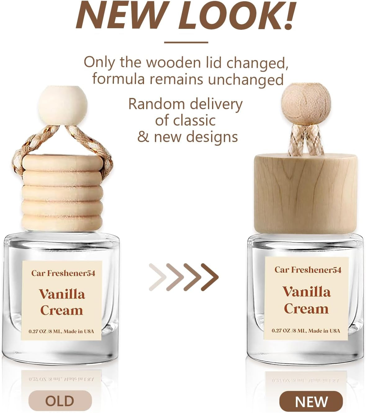 Vanilla Cream Car Air Freshener Diffuser - 2 Pack, Long Lasting 45+ Days, Made in USA