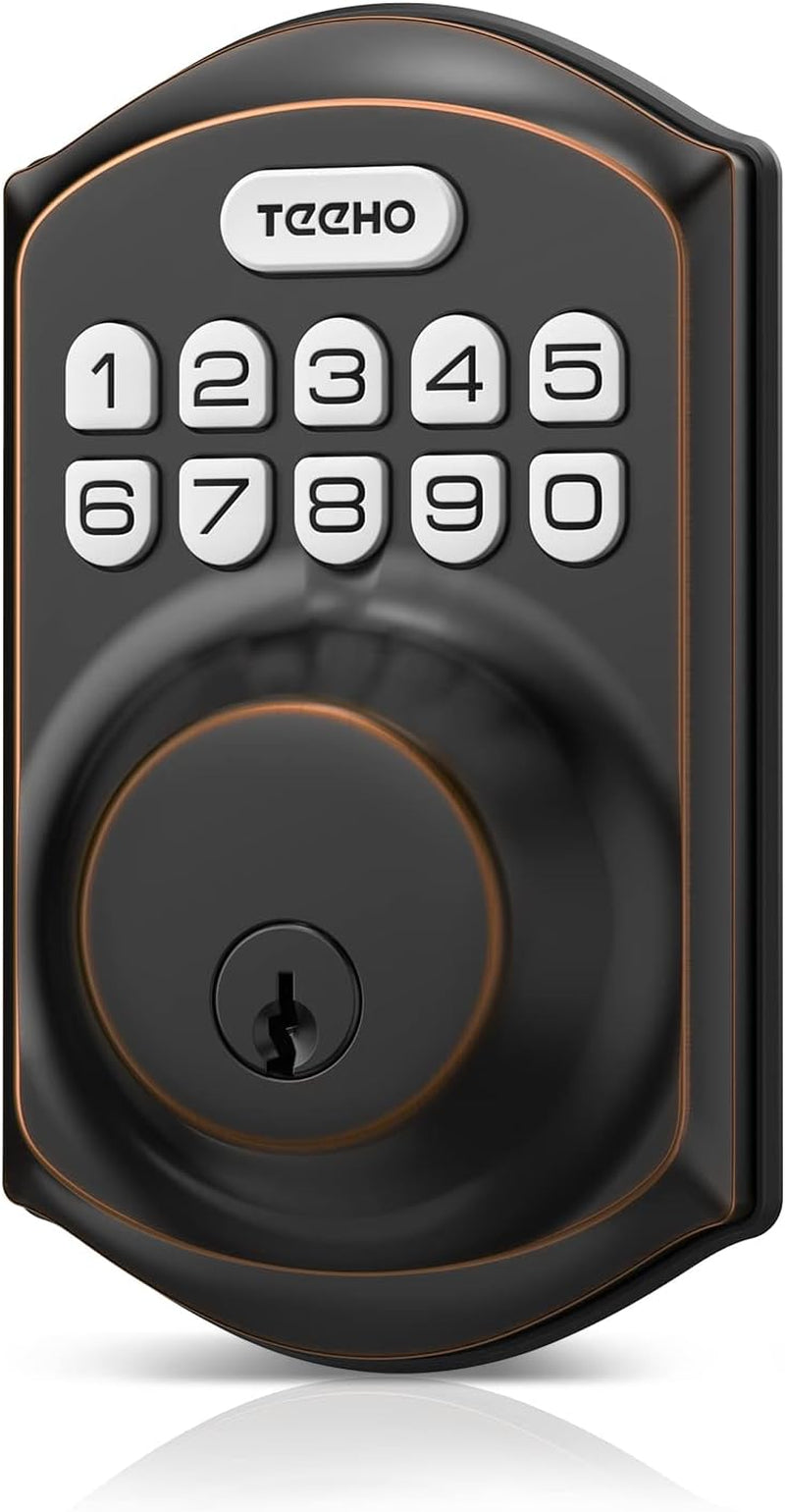 Smart Keyless Entry Door Lock with Keypad - Satin Nickel Deadbolt with Auto Lock & Easy Installation - Includes 2 Keys