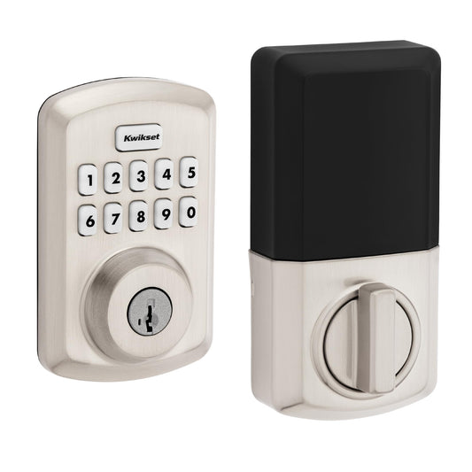 Powerbolt 250 Satin Nickel Keyless Electronic Deadbolt with Customizable User Codes and Auto Locking Features