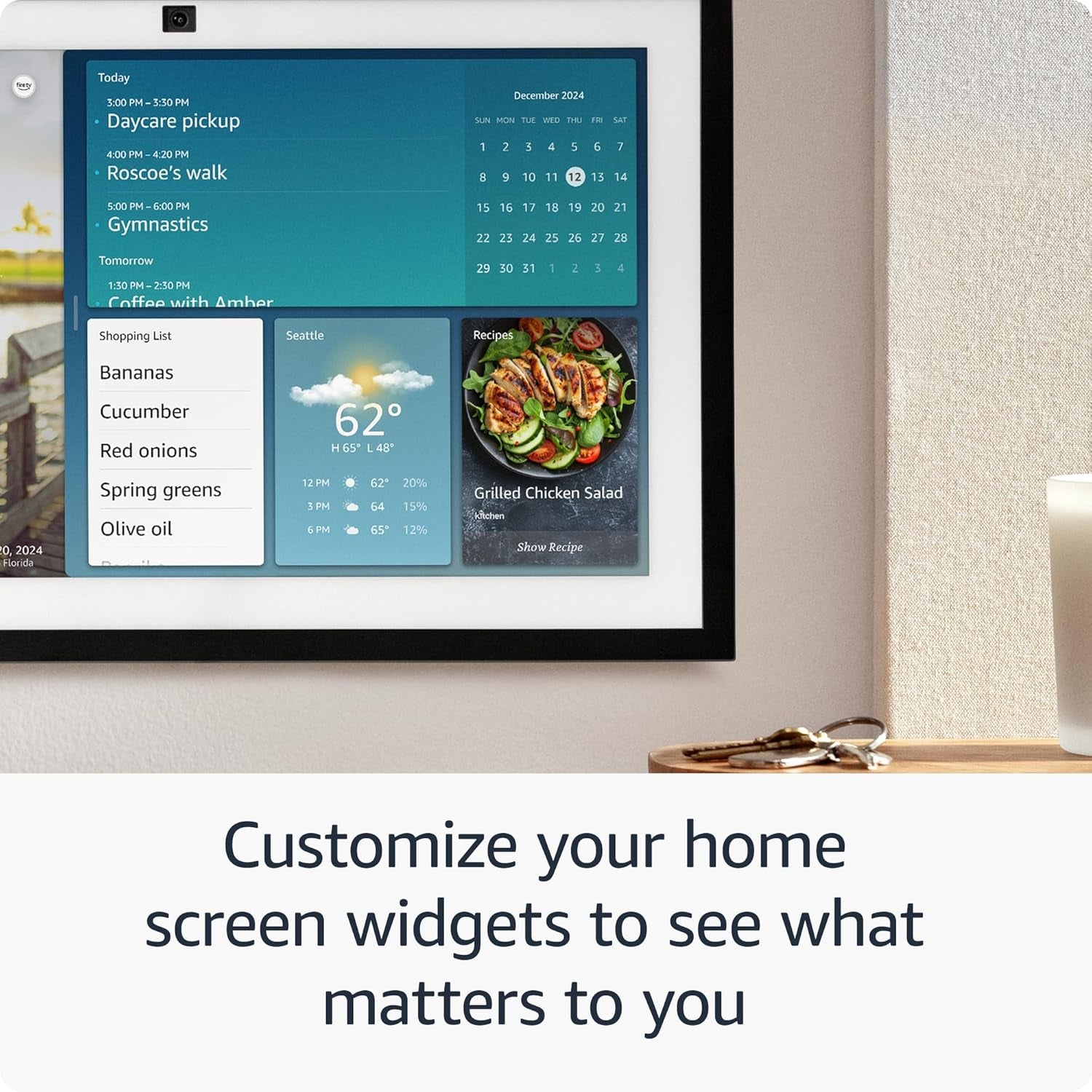 Echo Show 15 (Latest Model), Full HD 15.6" Kitchen Hub for Home Management, Featuring Integrated Fire TV and Alexa