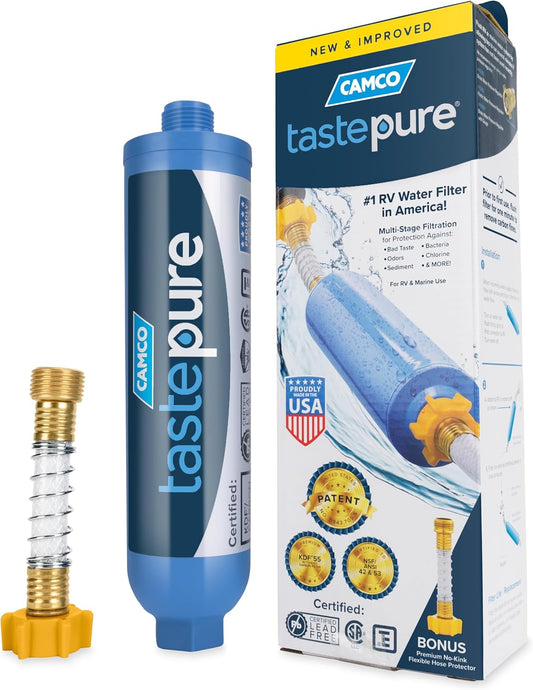 Tastepure RV Water Filter - Premium Inline Filter for Fresh Drinking Water - Made in USA - Essential for Camping & Travel