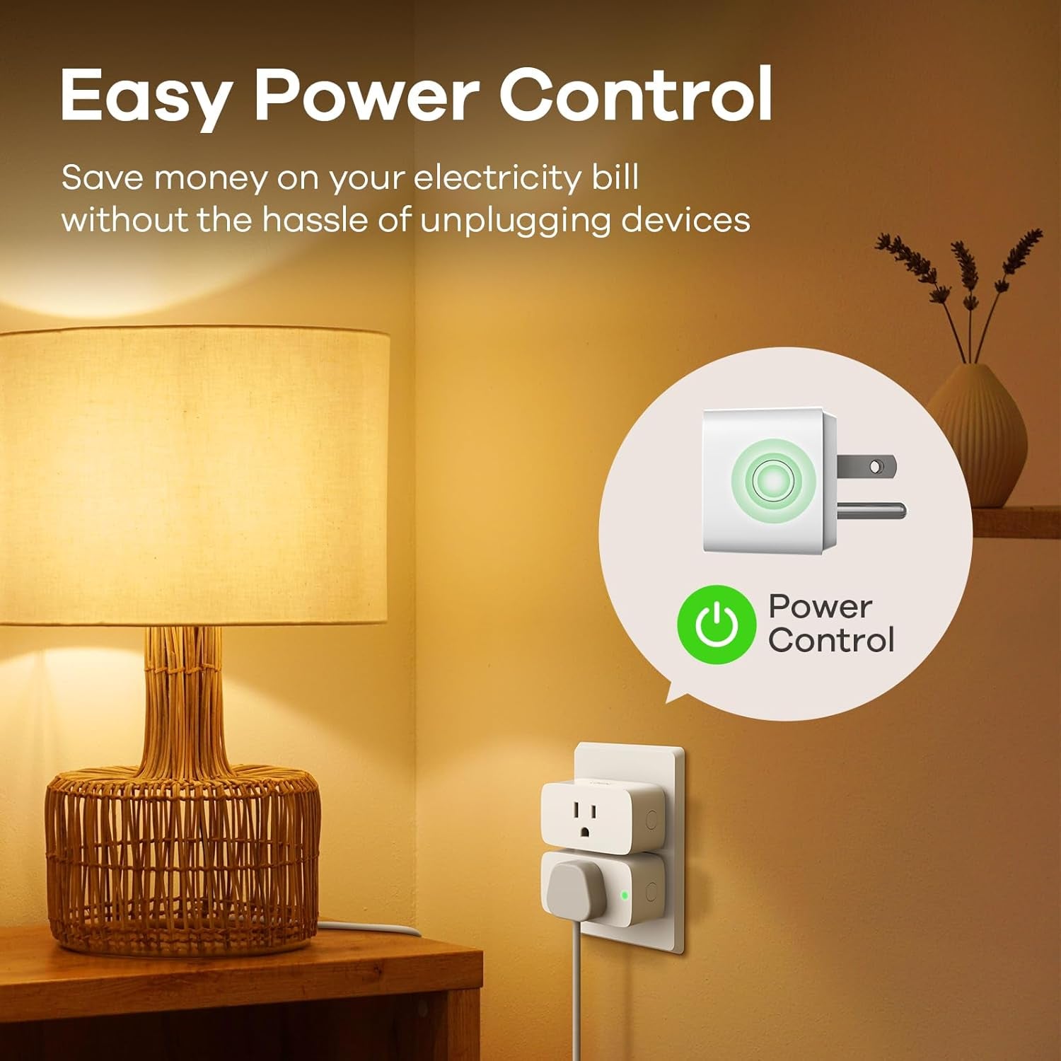 Matter Smart Plug - Compatible with Apple Home, Siri, Alexa, Google Assistant, and SmartThings - 15A/1800W Max - Smart Home Automation with APP Remote Control, Timer & Schedule - 2.4G Wi-Fi Only - Pack of 4
