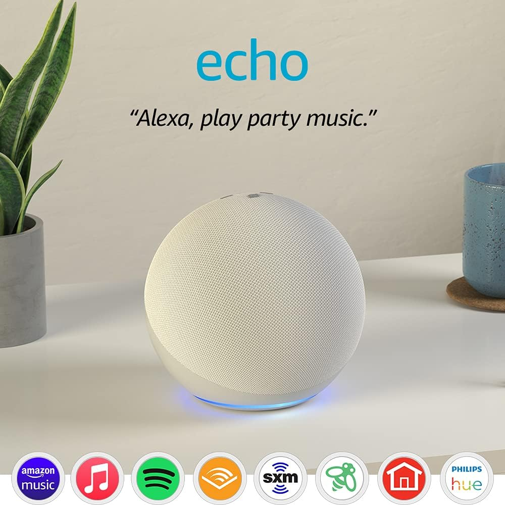 Echo (Latest Model) Alexa Speaker with Superior Sound Quality, Perfect for Spacious Bedrooms, Living Rooms, and Kitchens, Charcoal Finish