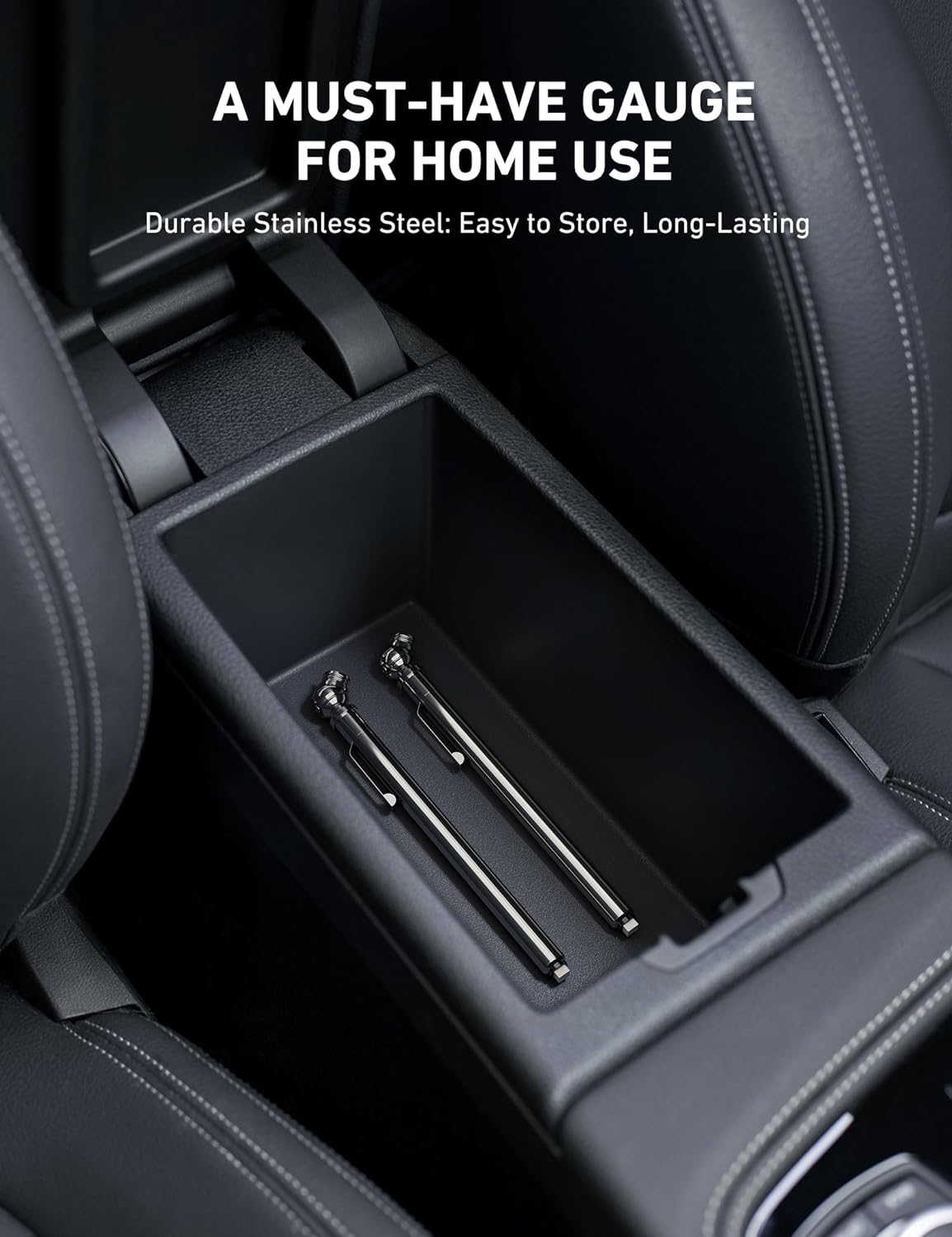 Precision Pencil Tire Pressure Gauge 2 Pack - 10-75 PSI, Durable Stainless Steel & Metal Nozzle, Perfect for Cars, Bikes, and More!