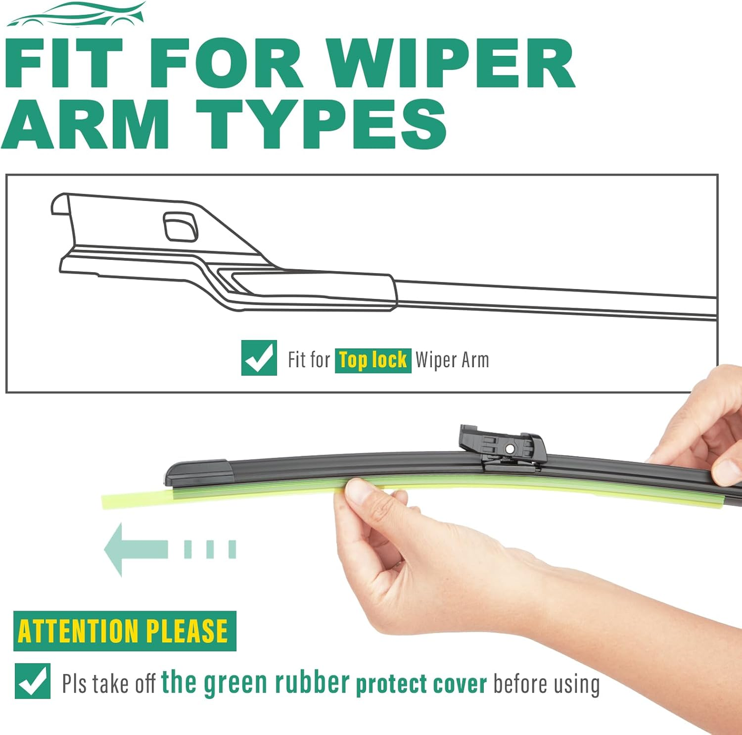 Premium All-Weather Windshield Wiper Blades for Tesla Model Y (2020-2023) & Model 3 (2017-2023) - OEM Quality Replacement Set (26" & 19")