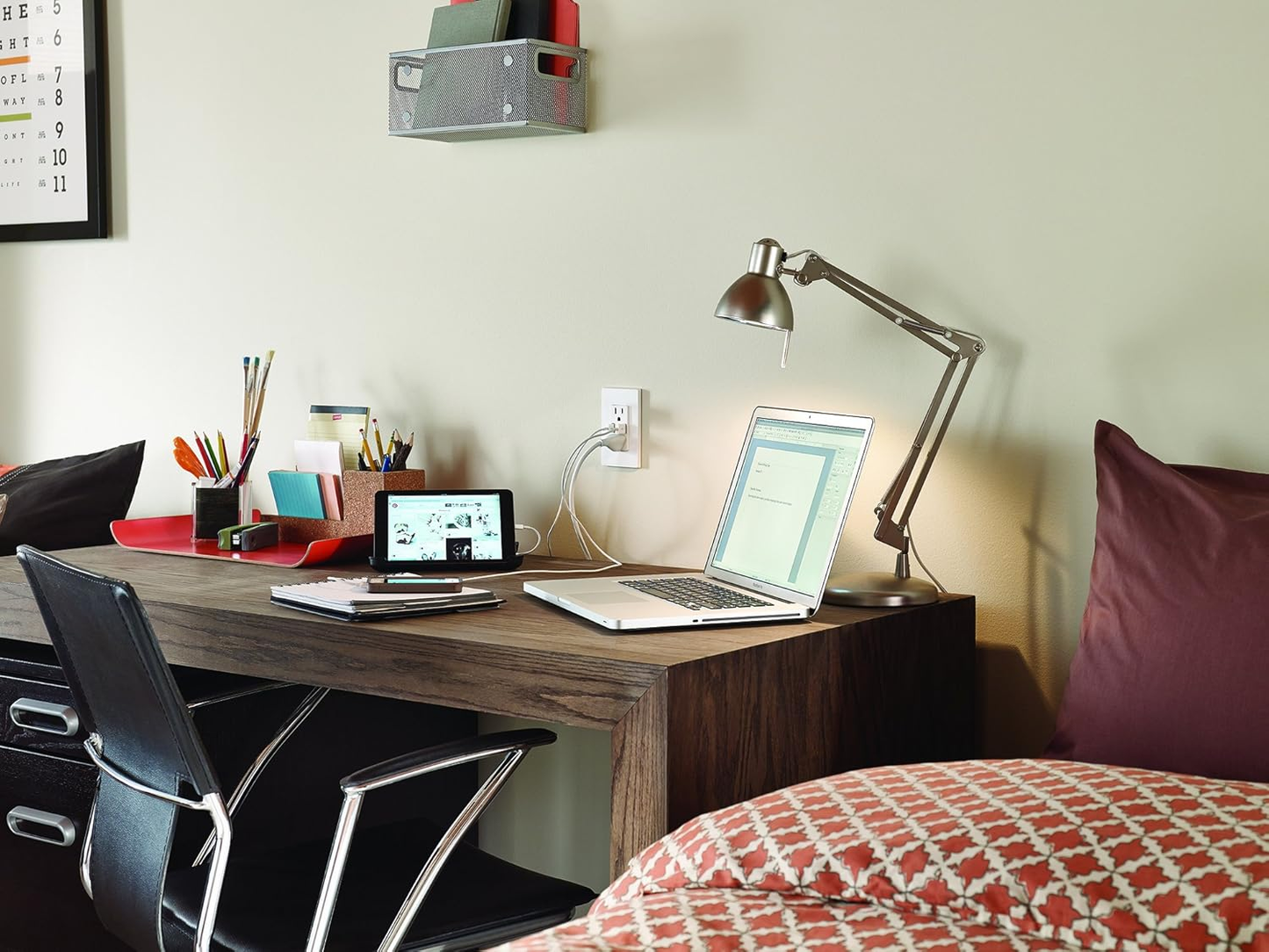 T5832-W Type-A USB In-Wall Charger with 20A Tamper-Resistant Outlet for Smartphones, White Finish