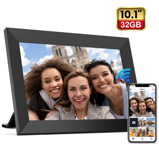 32GB FRAMEO 10.1-Inch Smart Wi-Fi Digital Photo Frame with 1280x800 IPS LCD Touch Screen, Auto-Rotate Functionality, Built-in Memory, and Instant Sharing via Frameo App