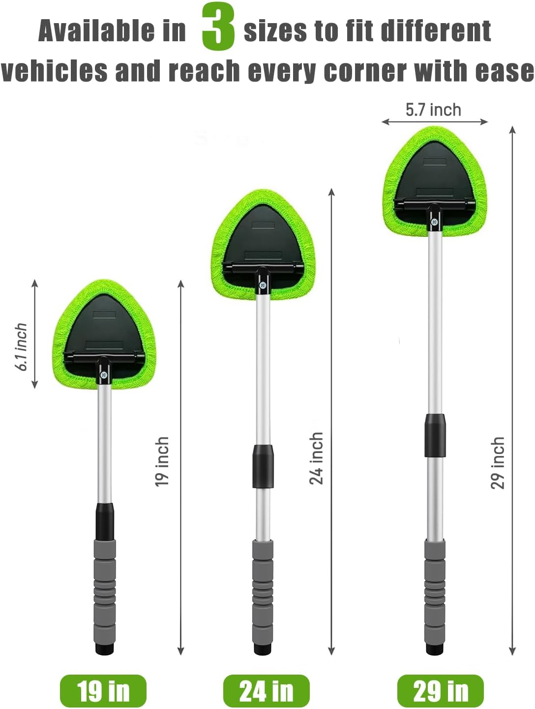 Ultimate Windshield Cleaner Tool – Upgrade Your Car and Home Cleaning with Large Head, Extendable Handle & 4 Microfiber Pads for a Spotless Shine!