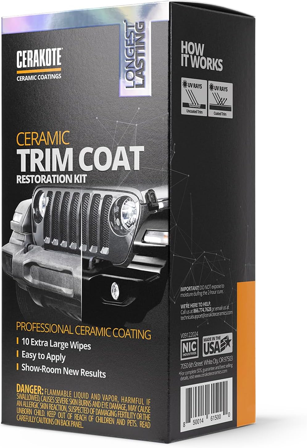 Ceramic Trim Coat Kit - Long-Lasting Plastic Trim Restorer with 200+ Wash Guarantee - Premium Ceramic Coating, Not Just a Dressing