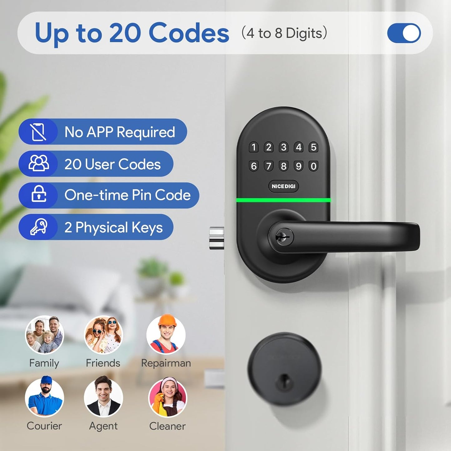 Upgrade Your Home Security: Smart Keypad Door Lock with Handle - Keyless Entry & Easy Installation!