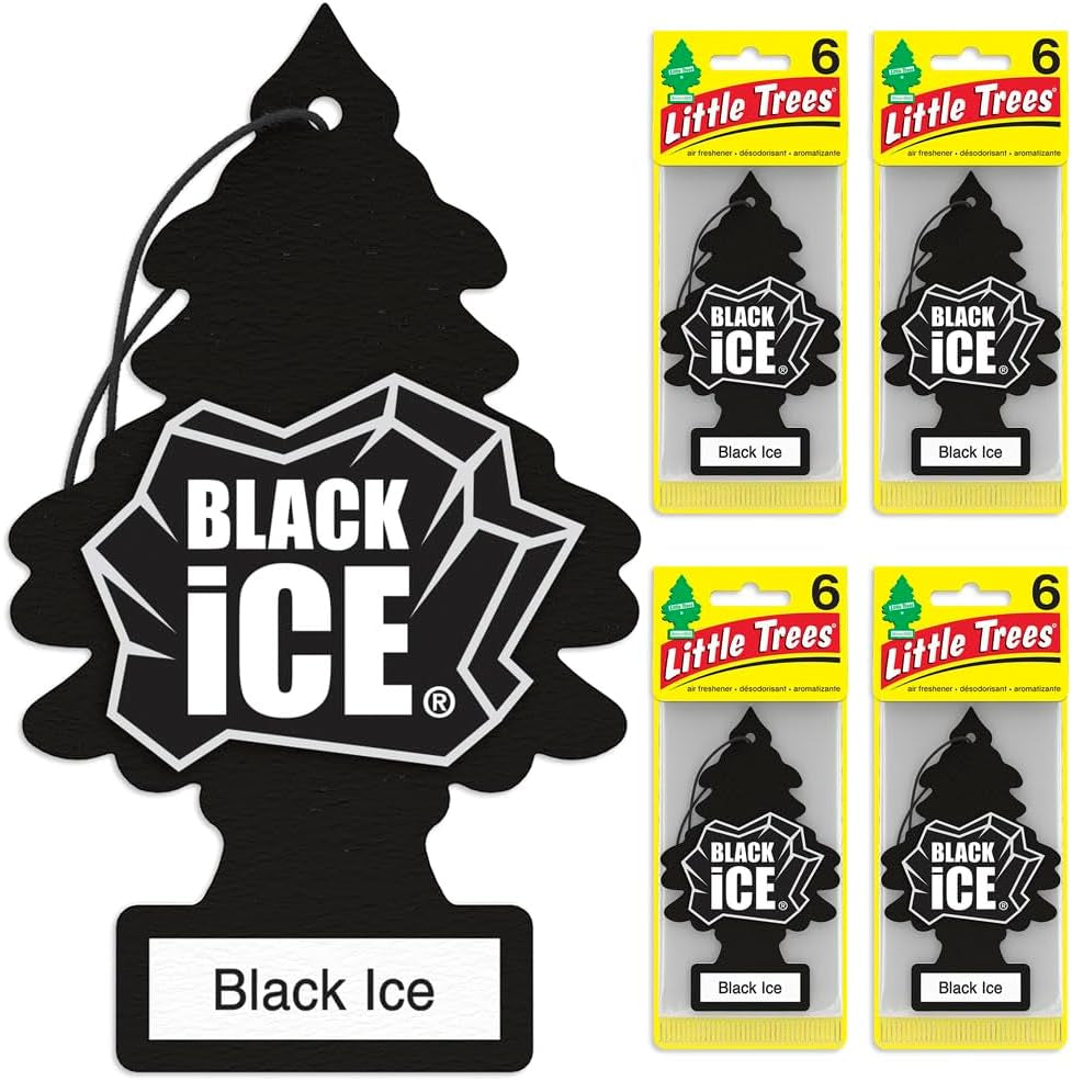 Long-Lasting Black Ice Car Air Freshener - 24 Hanging Tree Scents for Auto & Home