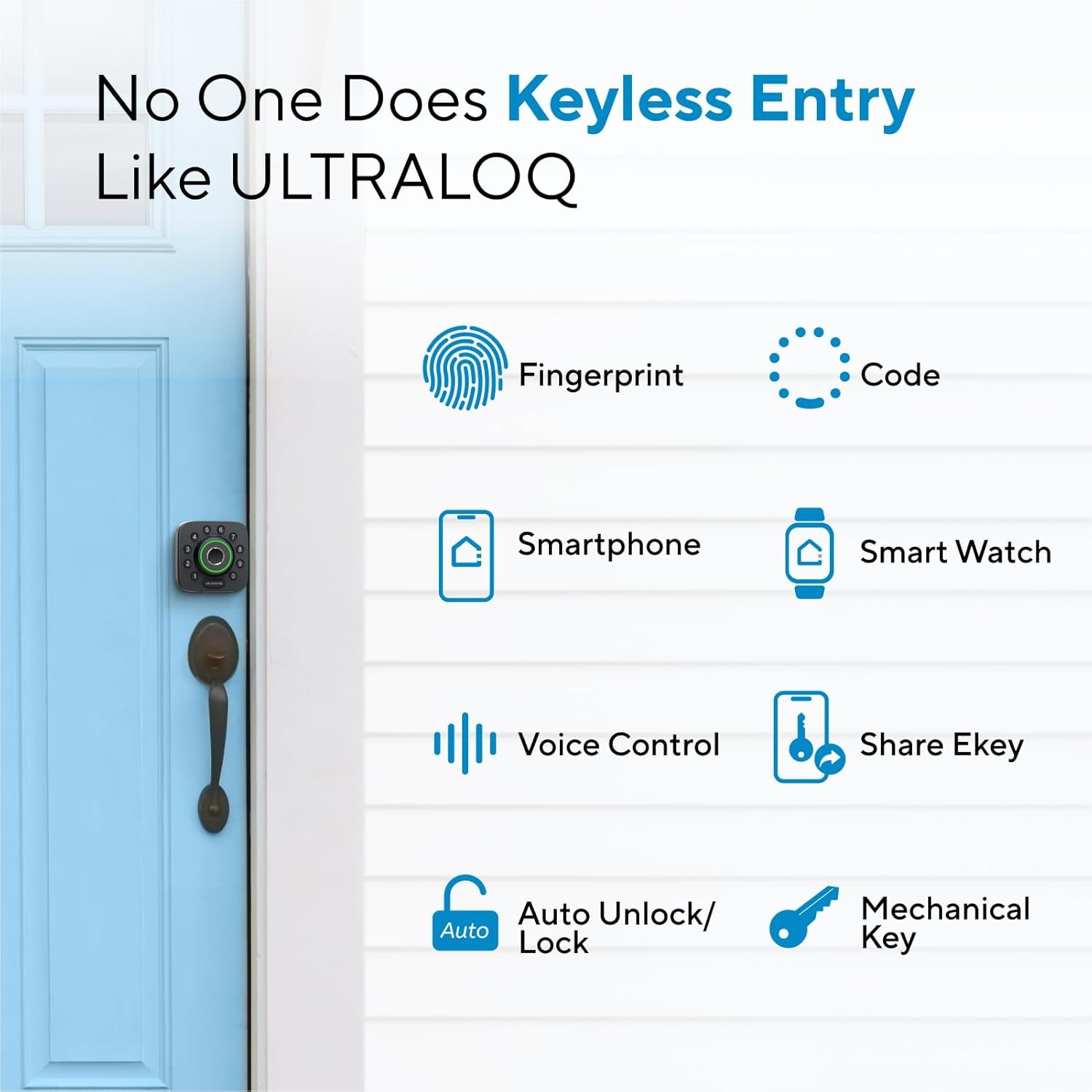 U-Bolt Pro WiFi Smart Lock - 8-in-1 Keyless Entry with Fingerprint ID, App Control, Auto Unlock & Waterproof Design - Easy Installation!