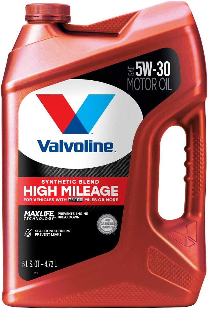 Maxlife Technology High Mileage 5W-30 Synthetic Blend Motor Oil - 5 QT for Ultimate Engine Protection