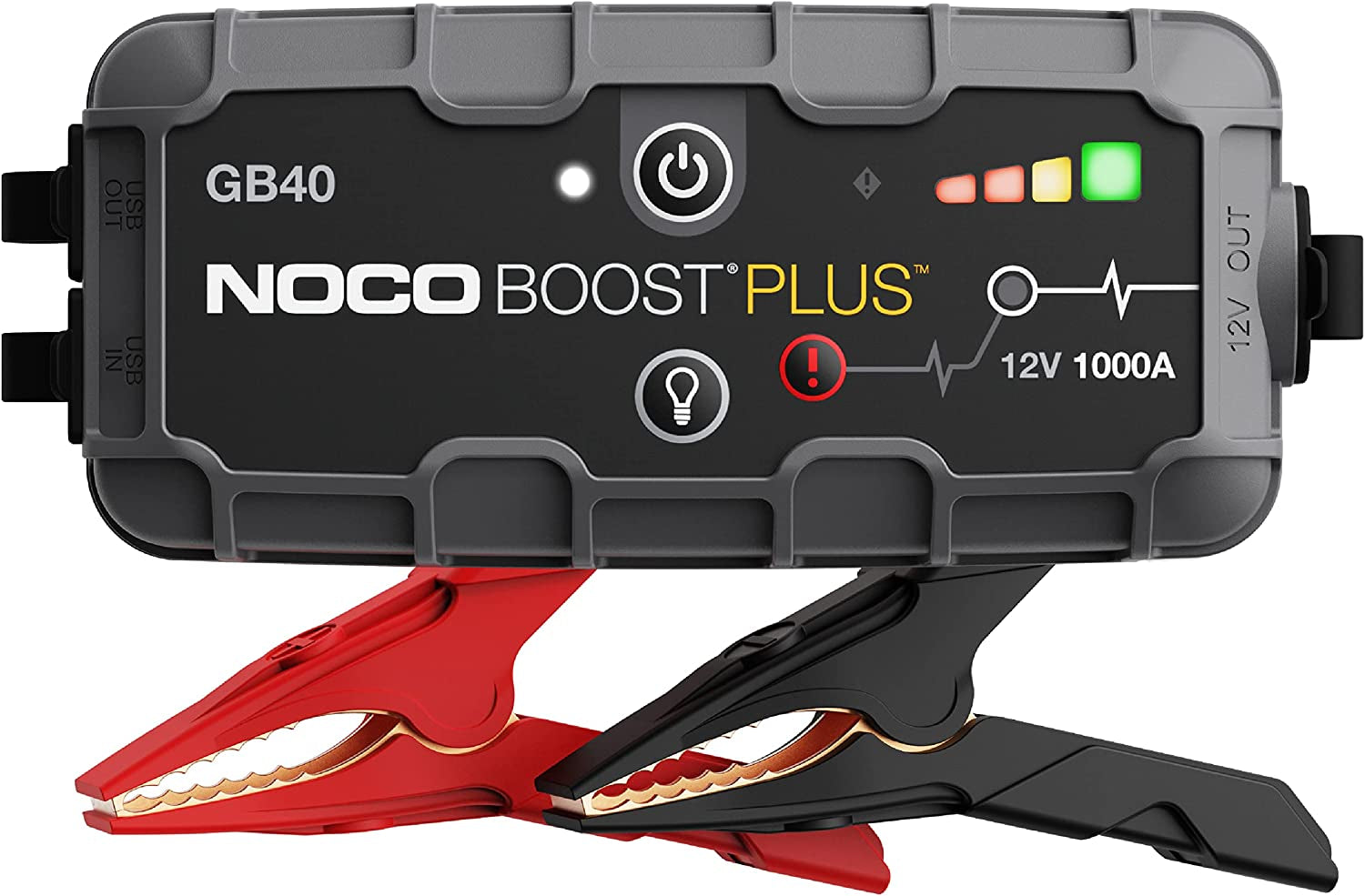 Boost GB40 Jump Starter: 1000A Ultra-Safe Lithium Battery Booster Pack for 6.0L Gas & 3.0L Diesel Engines - Portable Power Bank & Jumper Cables Included