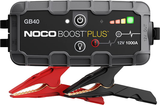 Boost GB40 Jump Starter: 1000A Ultra-Safe Lithium Battery Booster Pack for 6.0L Gas & 3.0L Diesel Engines - Portable Power Bank & Jumper Cables Included