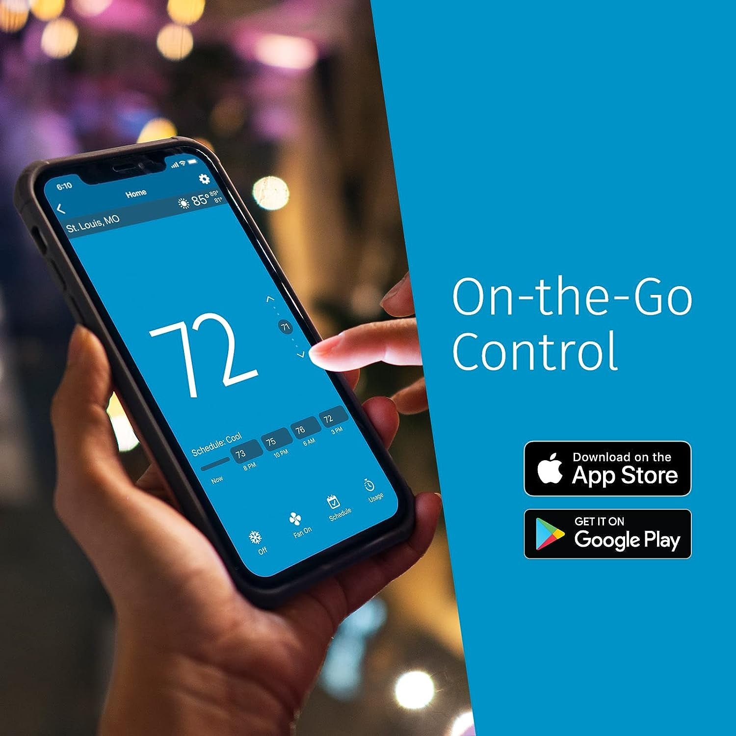 Sensi Lite Smart Thermostat - Programmable Wi-Fi Control, Data Privacy Features, Alexa Compatible, Energy Star Certified, Easy DIY Installation, Compatible with Most Systems (C-Wire Not Required for Heat/Cool Only and Heat Pump Systems)