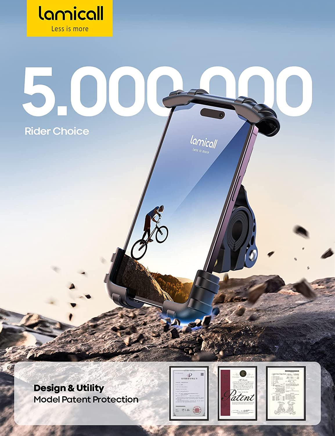 Universal Bike & Motorcycle Phone Holder - Secure Handlebar Mount for iPhone 17 Pro Max, Samsung S20 & More (4.7" to 6.8" Smartphones)