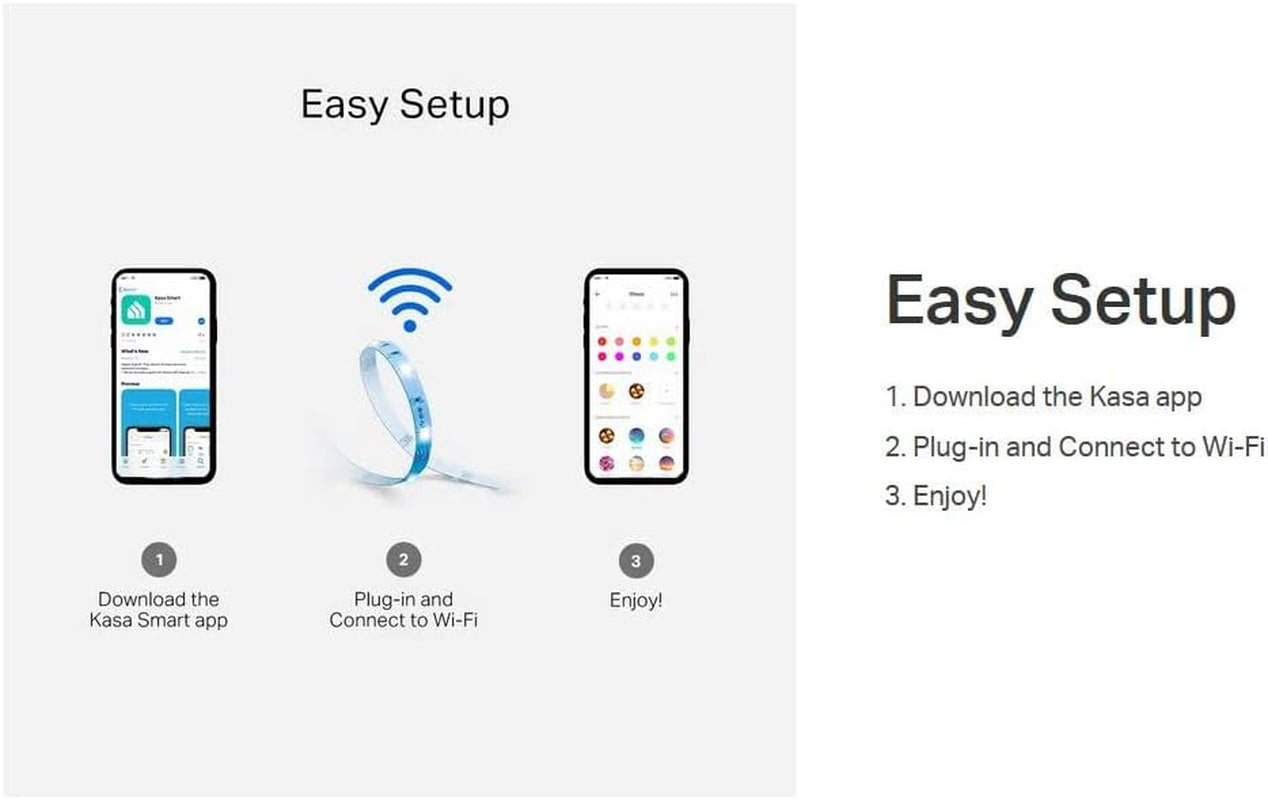 16.4Ft Smart LED Light Strip with WiFi Connectivity, Compatible with Alexa, Google Home, and SmartThings, 16 Million Colors, High Brightness, Adjustable Length, Up to 25,000 Hours (KL400L5)
