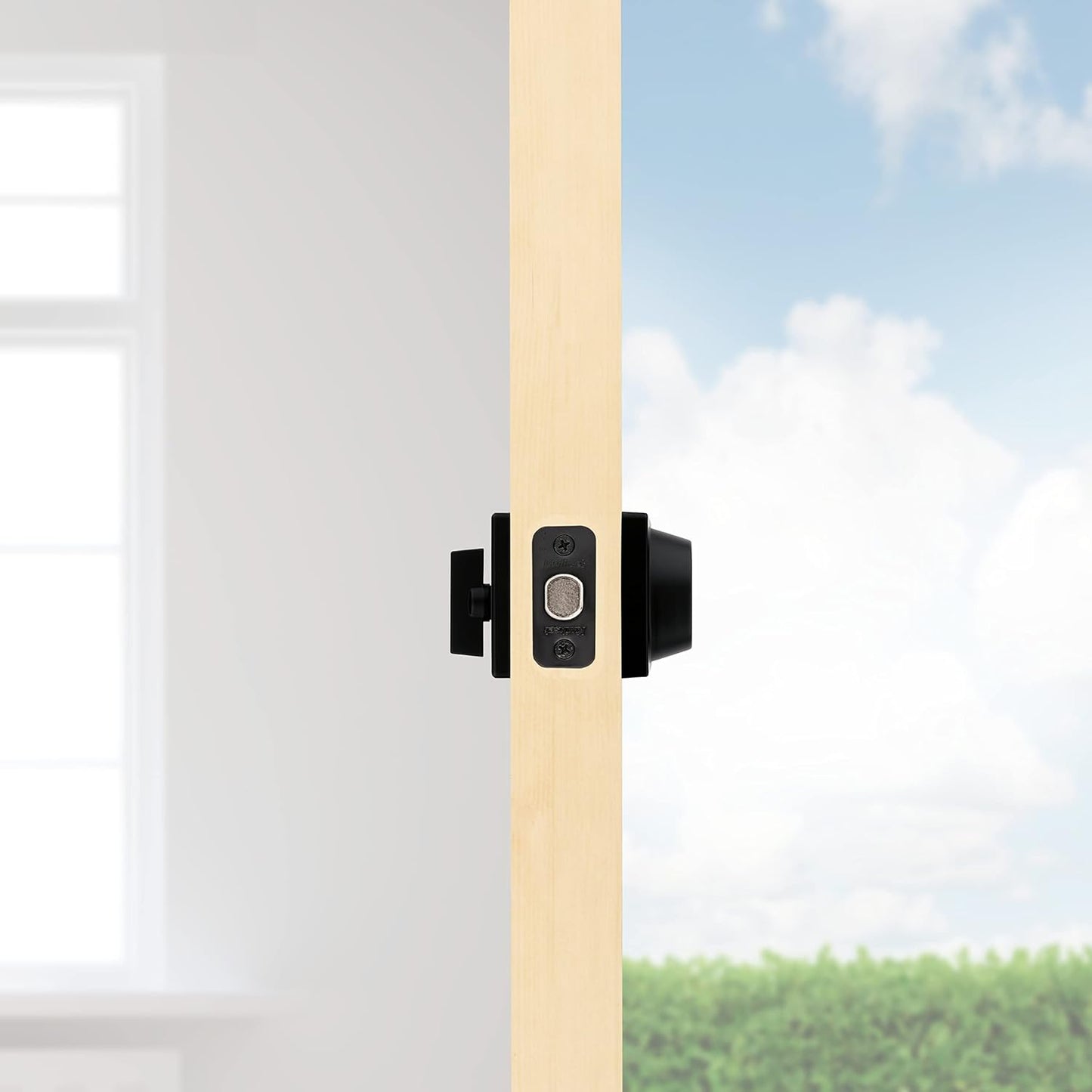Contemporary Matte Black Deadbolt Lock - Keyed Front Entry, Pick Resistant Smartkey Security, Single Cylinder Design