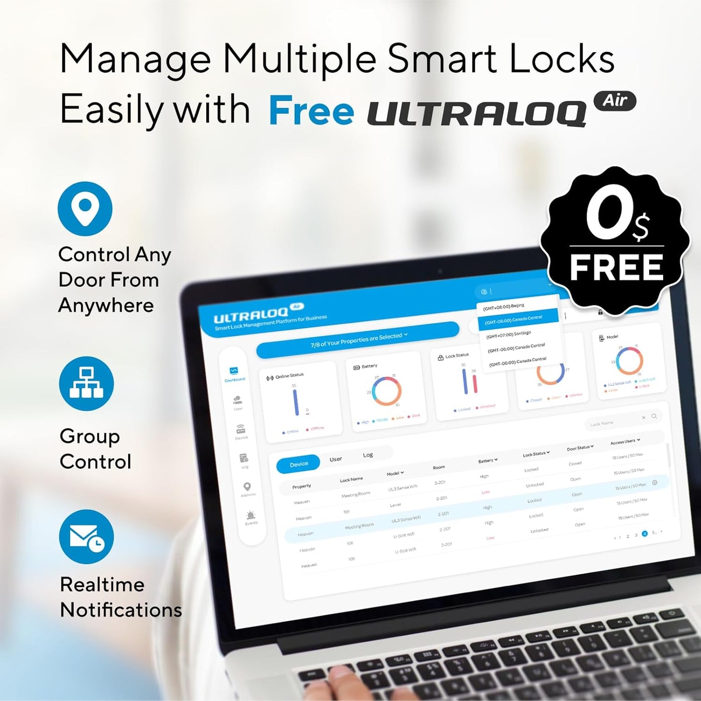 U-Bolt Pro WiFi Smart Lock - 8-in-1 Keyless Entry with Fingerprint ID, App Control, Auto Unlock & Waterproof Design - Easy Installation!