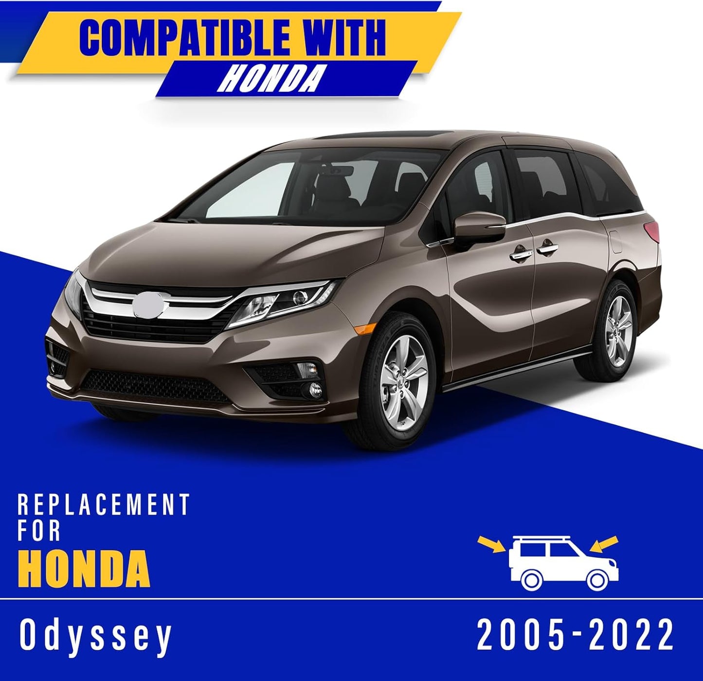 Premium Wiper Blade Replacement Set for 2005-2022 Honda Odyssey - 3 Original Equipment Blades (26"/22"/16") with U/J Hook