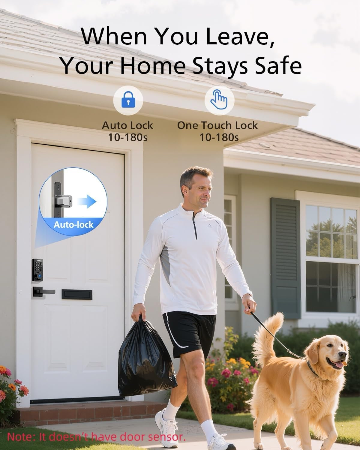 Wi-Fi Enabled Smart Deadbolt Lock with Keyless Entry, Compatible with Alexa and Google Assistant, Remote Access, Built-In Wi-Fi, App Control, Fingerprint and Passcode Unlock, Auto Lock Feature