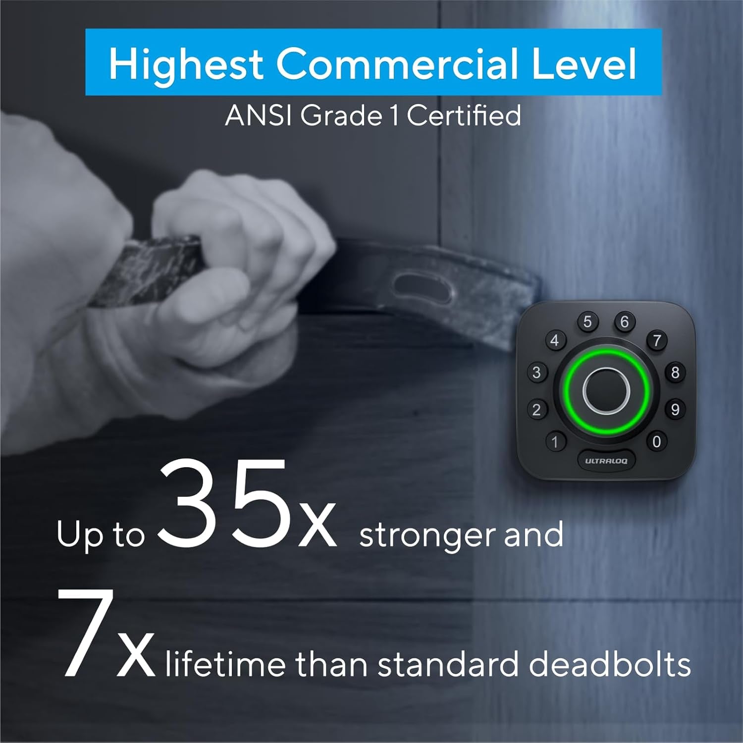 U-Bolt Pro WiFi Smart Lock - 8-in-1 Keyless Entry with Fingerprint ID, App Control, Auto Unlock & Waterproof Design - Easy Installation!