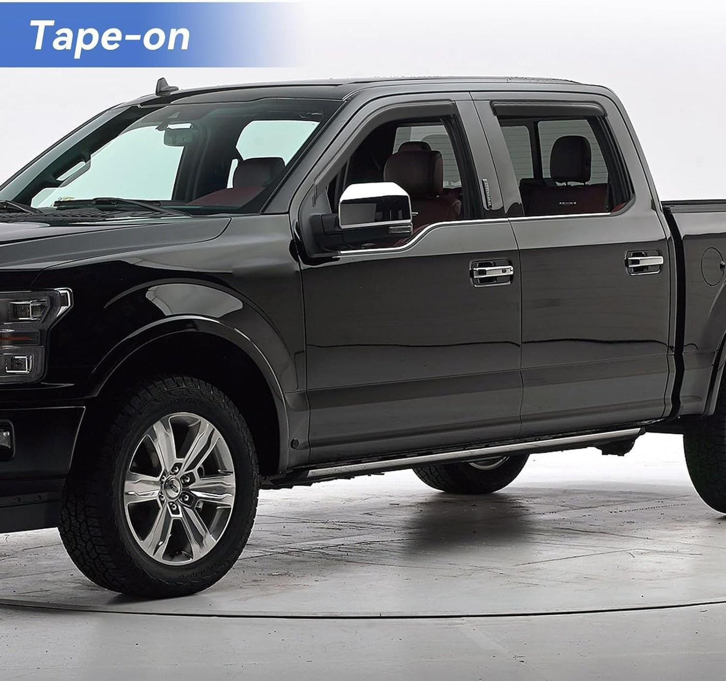 Premium Window Visors Rain Guards for 2015-2025 Ford F150 Supercrew - Out-Channel Sun & Rain Shades Vent Deflectors for F-150 Raptor, F250, F350, F450, F550 Super Duty Crew Cab